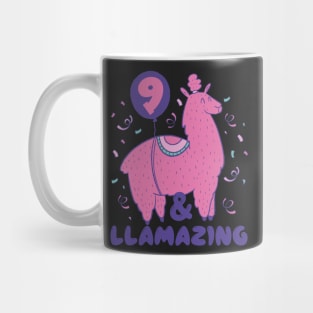 Llamazing 9th Birthday 9 Years Old Llama Girls Kids Gift product Mug